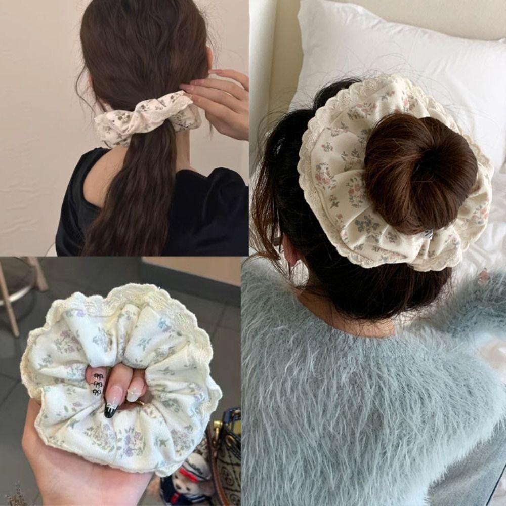 Cloth Rubber Bands Hair Ties Sweet Flower Hair Accessories Portable Sweet Flower Hair Band  Girls