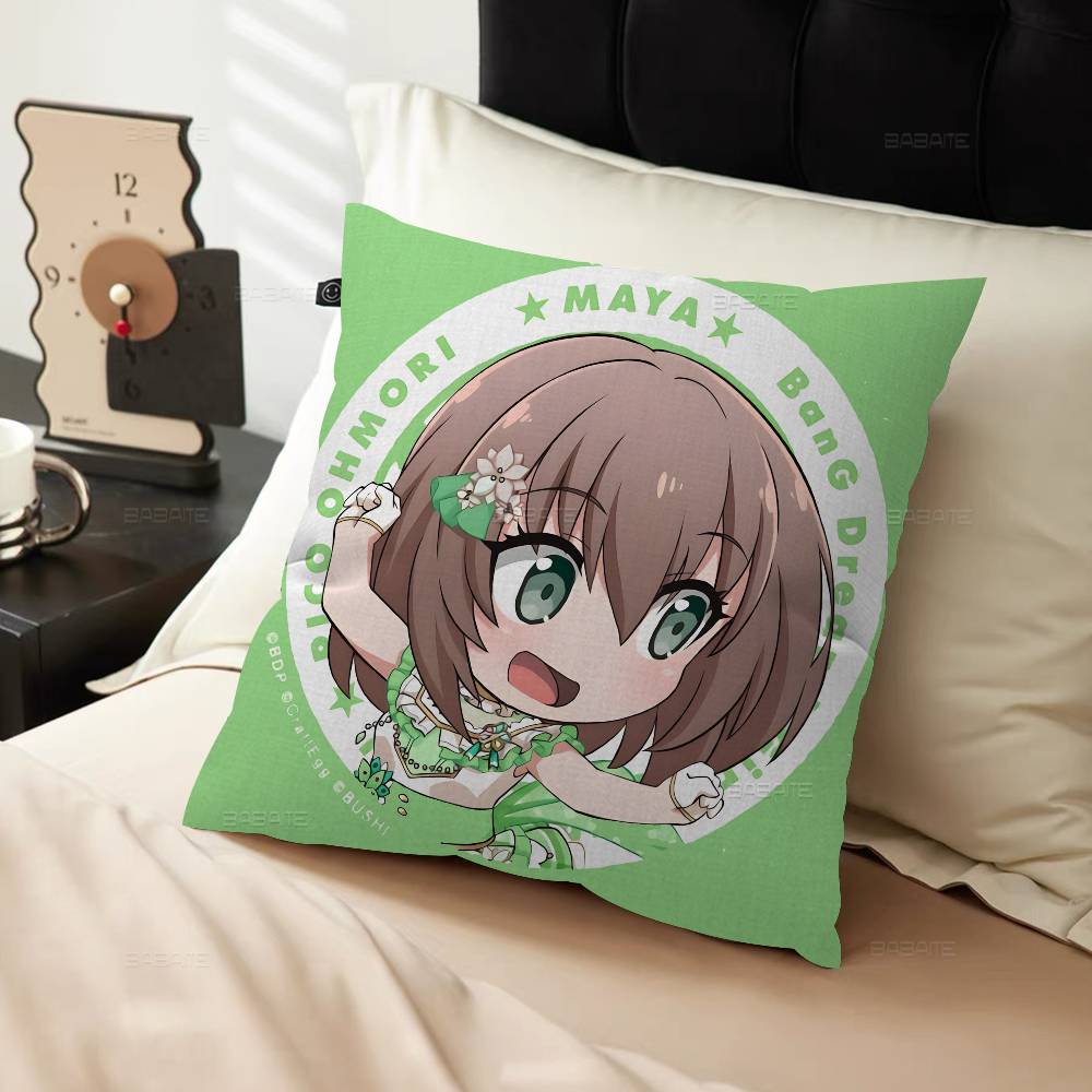 B-Bang-Dream Band Anime Cushion Cover Polyester Sofa Cushions Decorative Throw Pillows Home Decoration Pillowcover