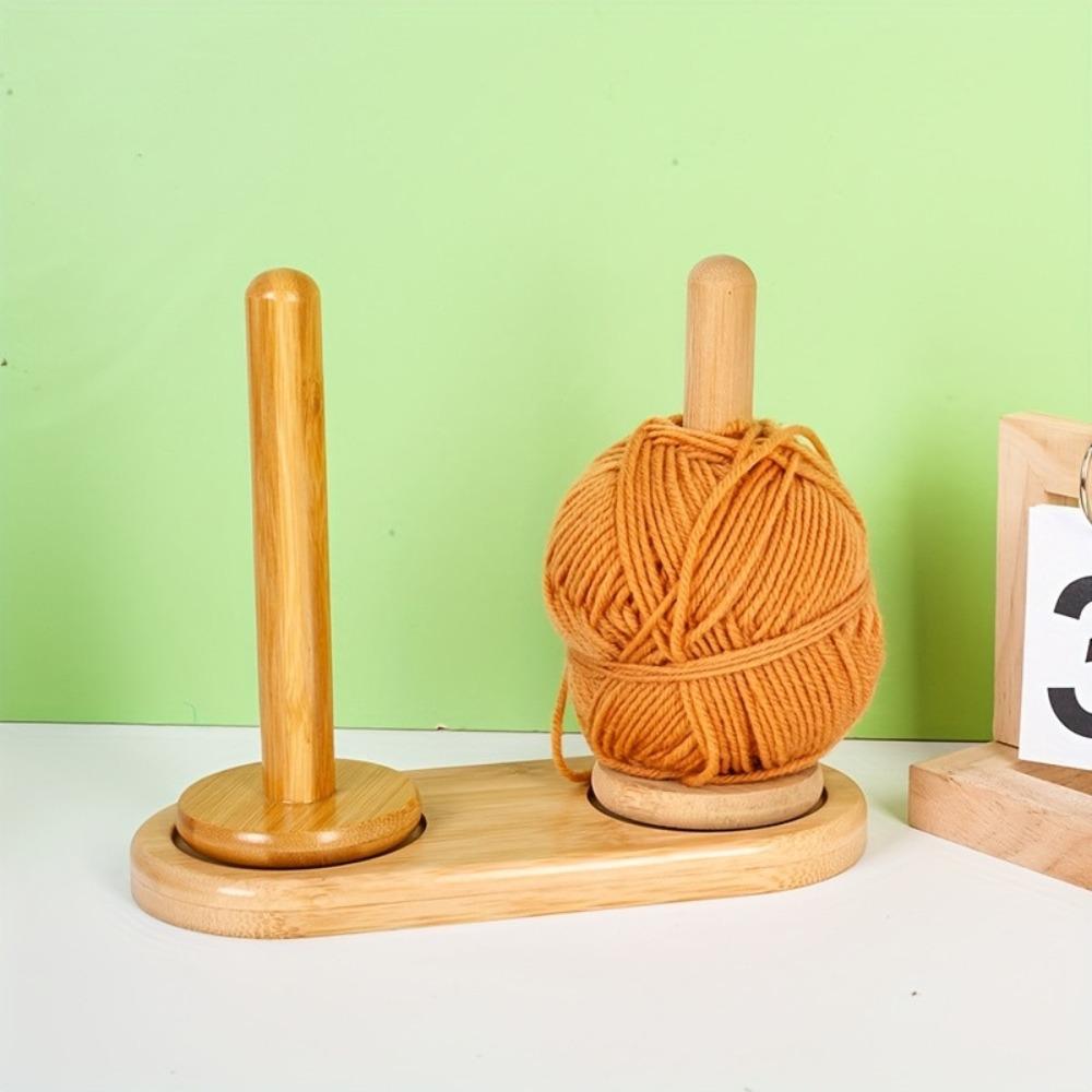 Detachable Base Yarn Storage Rack Vertical Rotating Wooden Yarn Holder  Knitting Organizer