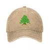Christmas Lebanese Tree Lebanon Flag Baseball Caps Classic Distressed Denim Washed Snapback Cap Unisex Summer Gift Caps Hat