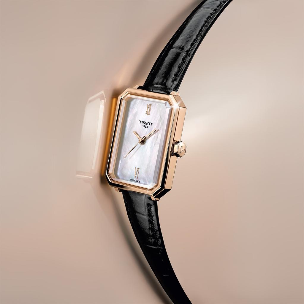 Tissot Leather Strap white mother of pearl Dial Men's Fashion Watch T160.110.36.113.00