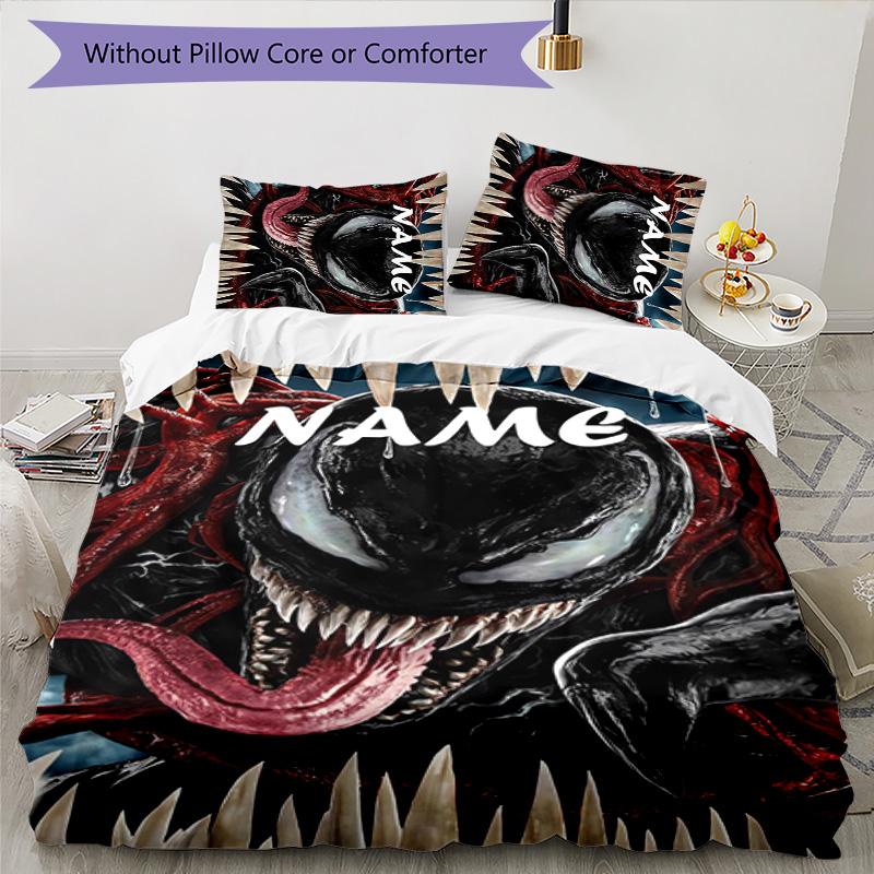 3pcs Venom3 Cover Set - Personalized Name, HD Printed Bedding with 1 Cover and 2 Pillowcases - Perfect for Home Decor, Easy Care