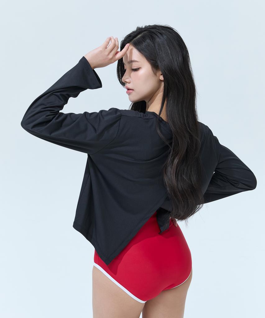 Beullaegmonseuteopis Backless Crop Rash Guard Long Sleeve T-Shirt (4 Colors) / Bm260303