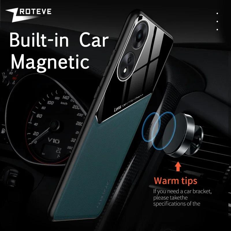 For OppoA60 Case Zroteve PU Leather Car Magnetic Hard PC Cover For OPPO A60 4G Global Shockproof Phone Cases