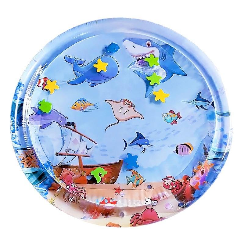 Tapete Aquático Inflável Tapete de Engatinhar para Bebê PVC Ecológico Almofada Inflável de Tapete para Crianças Tubarão Tapete Brinquedo Almofada Musical de Tapete Qualidade