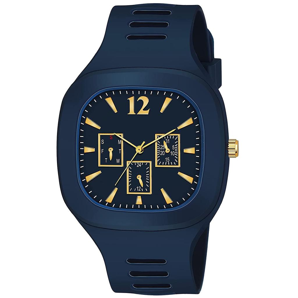 Conjunto de reloj unisex con esfera cuadrada (2 piezas), Juego de 2 relojes unisex analógicos de silicona con DIAL cuadrado, AXXTITUDE
