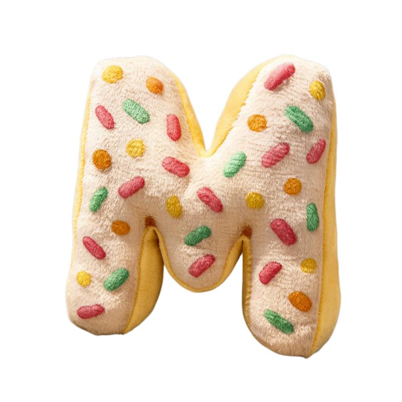 Alfabet Donut Letter Pluche Kussen Knuffel Plaid Decoratief Zacht Bank Bed Bank Decoratie Letter Kussens A Tot Z Hanger 40cm pillow