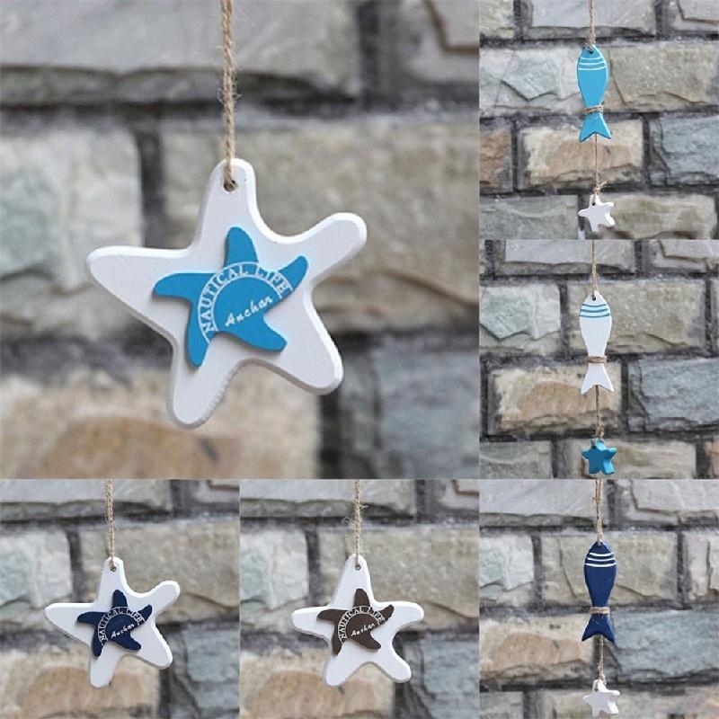 Mediterranean style wooden starfish wall  decoration Home Furnishing Pendant