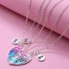 Qpeach 3Pack Heart Flower Butterfly Star Glitter Pendant Best Friend Girls BFF Necklace of 3 for Kids Friendship Jewelry Gifts