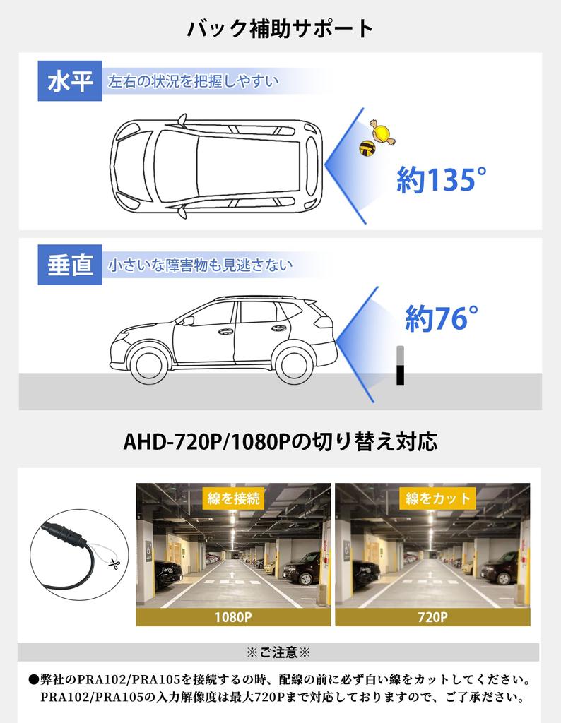 PORMIDOAUTO AHD Rückfahrkamera 720P 2 Megapixel CMOS Weiter Betrachtungswinkel Horizontal und Kennzeichenhalterung Einstellbar IP68 Wasserdicht und Kompatibel mit