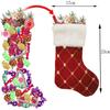 Christmas Stockings Sequin with Lanyard Non-fading Gift Candy Bag Tear-resistant Hanging Pendant Household Fireplace