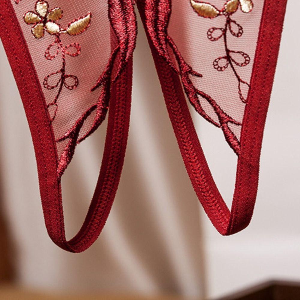 Thin Belt Lace Flower Panties Transaprent Traceless Briefs Fashion Women Mesh Thong  Underwear