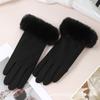 Warm Gloves Women'S German Plush Mouth Windproof And Cold-Proof Plush Outdoor Riding Driving Touch Screen Autumn And Winter Gloves