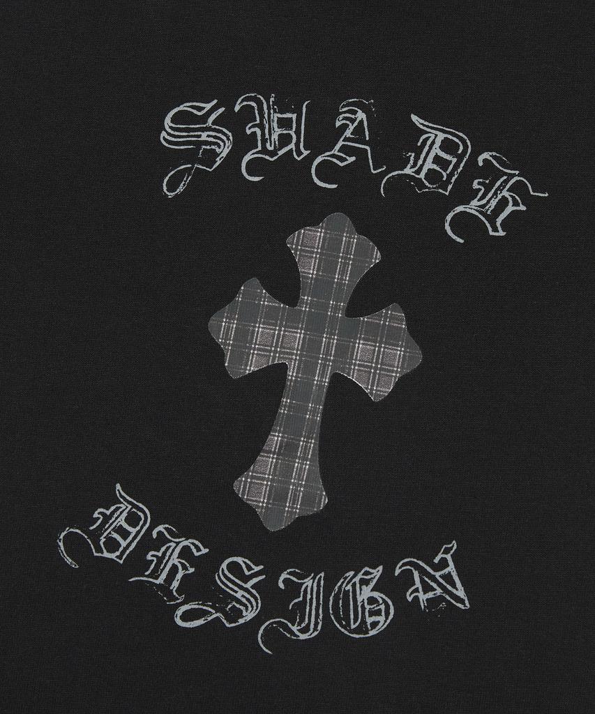 Seuweideu Checkered Cross Crop Tee [Black]