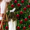 5/10 stuks Velours Kerstbal Ornamenten Rood Wit Kerstboom Hangende Hangers DIY Huisfeest Kerst Decoratie Nieuwjaars Cadeaus