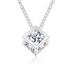 925 Sterling Silver Love Cube Square Pendant Necklace Wedding Fashion Jewelry
