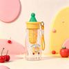 Water Cup with Soft Rubber Lanyard, Portable Leakproof Multi-Sealing Lid Water Bottle with Removable Tea Separator, Large Capacity Kids School Travel