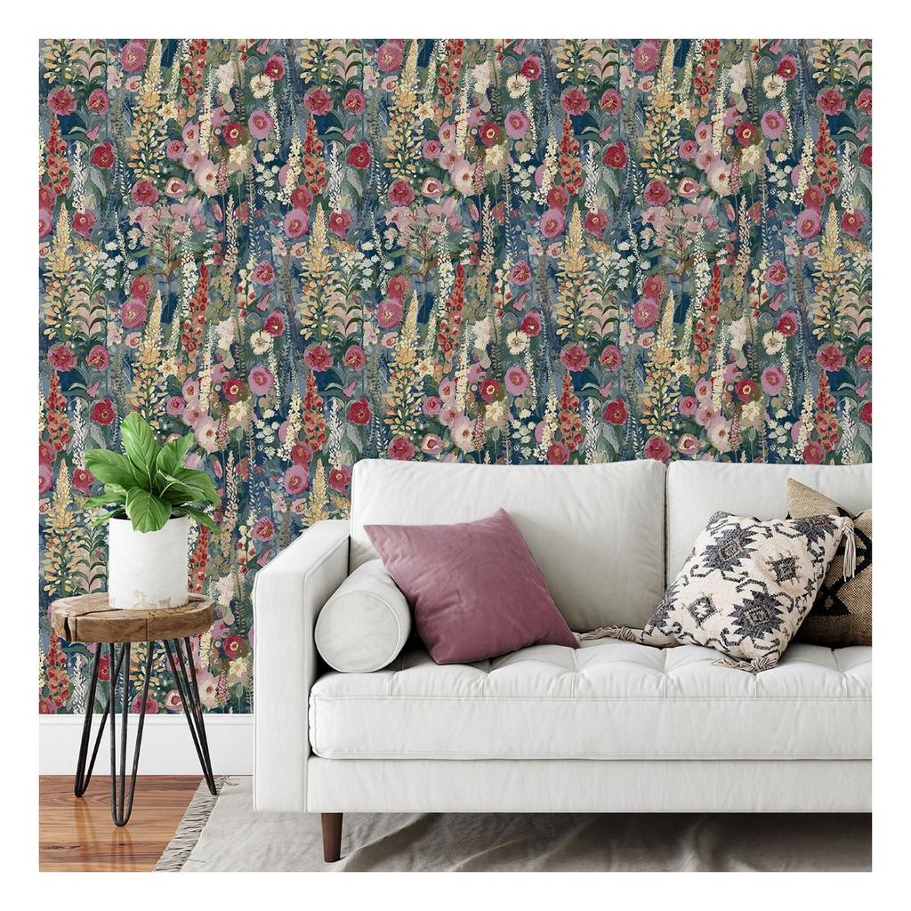 Grandeco Delphinium Vinyl Textured Wallpaper