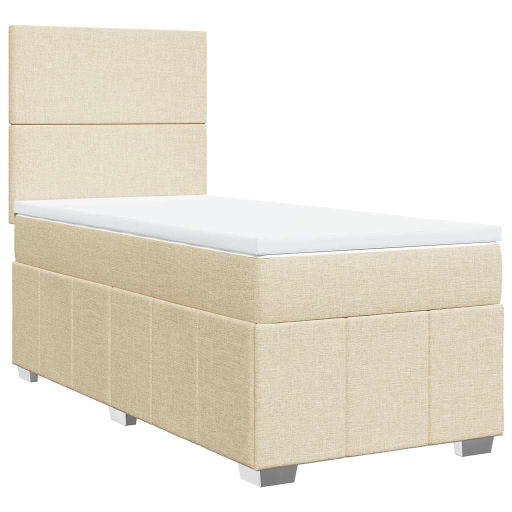 Vidaxl Continental Bed With Mattress, Cream, Fabric, 80X200 Cm
