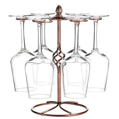 Elegant European Red Wine Glass Rack, Inverted Holder for High Stem Glasses