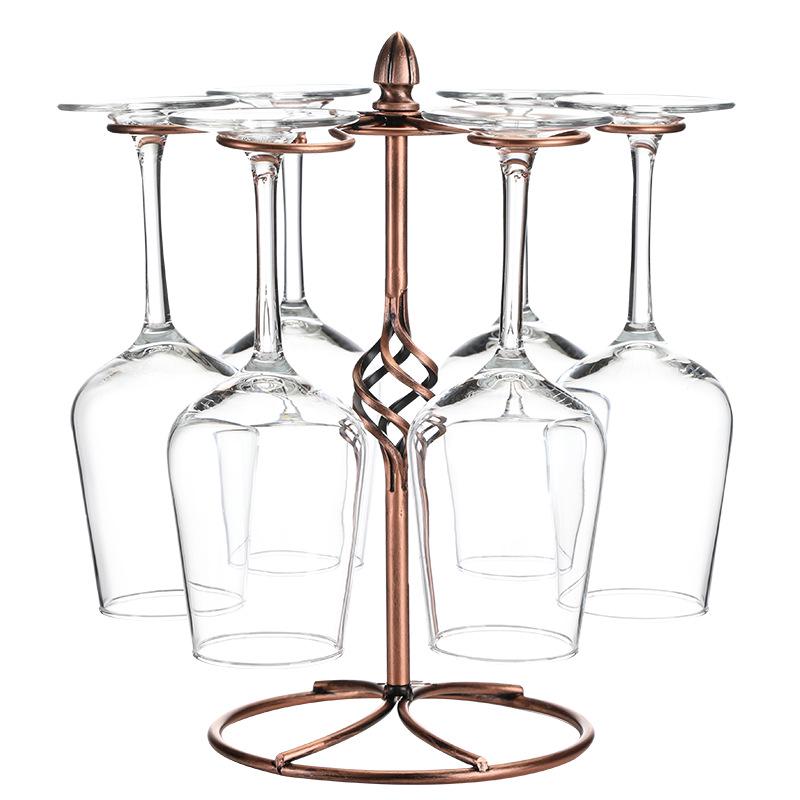 Elegant European Red Wine Glass Rack, Inverted Holder for High Stem Glasses