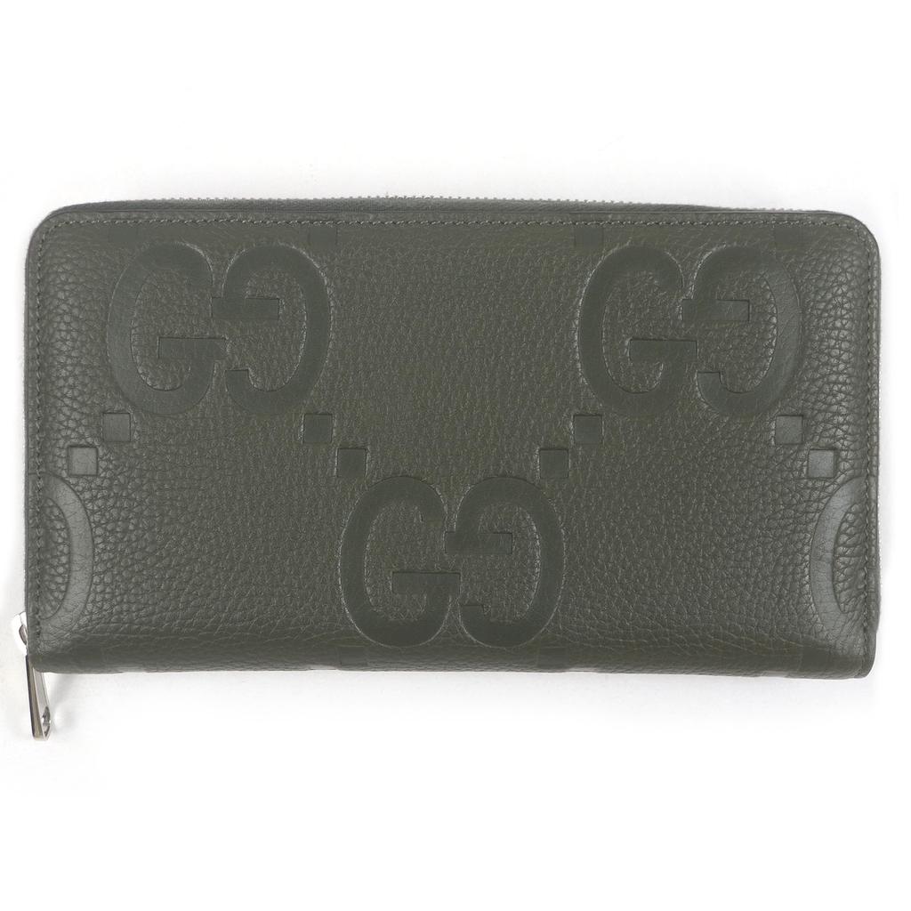 GUCCI Purse 739482 Jumbo GG Round Zip 739482 khaki leather mens Used