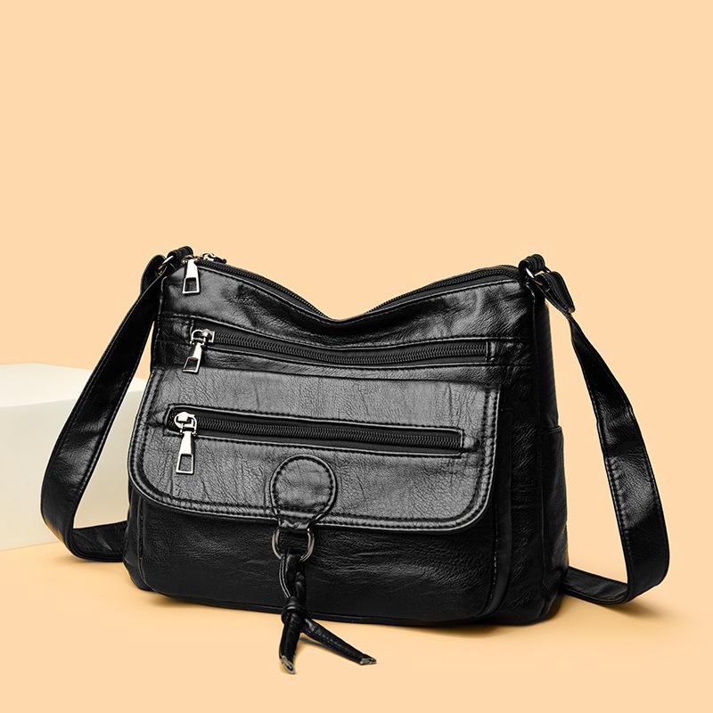 Large Capacity Retro Multi-layer Small Square Bag Women's Shoulder Crossbody Bag