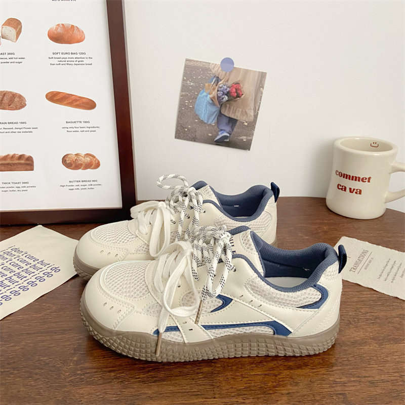 Summer Mesh Breathable Moral Training Shoes Versatile Chic Shoes Round Head Ugly Cute Student Sports Board Shoes