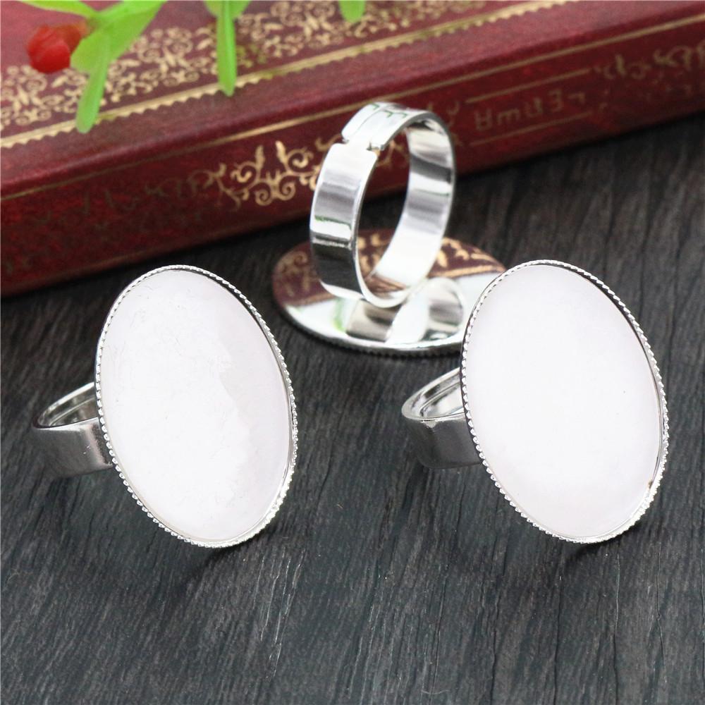 30x40mm 13x18mm 18x25mm 8 Colors Plated Brass Oval Adjustable Ring Settings Blank/Base,Fit 30x40mm Glass Cabochons
