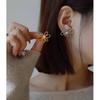 Vintage French Flower Pearl Stud Earrings with S925 Silver Needle - Luxurious Hollow Design