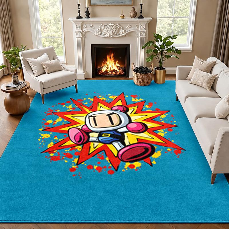 Bomberman Carpet Door Mat for Living Room or Bedroom Protective Mat Under Chair Office Decoration Christmas Gift Birthday Present