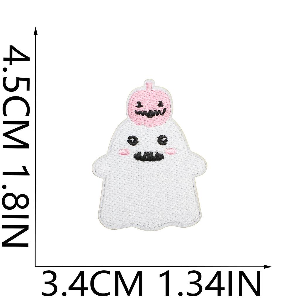 Ghost Embroidery Cloth Sticker Halloween Piao Ghost Patch Sticker Festive Atmosphere Dress Up Embroidery Label Pumpkin Spider Web