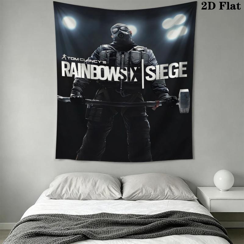 Tom Clancy's Rainbow Six Siege Wall Tapestry Aesthetic Wall Hanging Printed Fabric Blanket Decorative Tapestries for Bedroom Living Room Home Decor