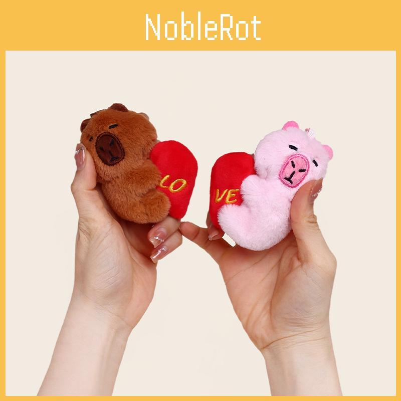 Pair Creative Of Love Heart Capybara Cartoon Plush Toy Pendants Magnet With