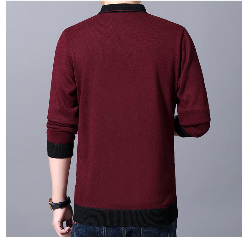 Men's Argyle V-neck Plus Velvet Knitwear - Warm, Soft, and Versatile Base Layer for Autumn and Winter