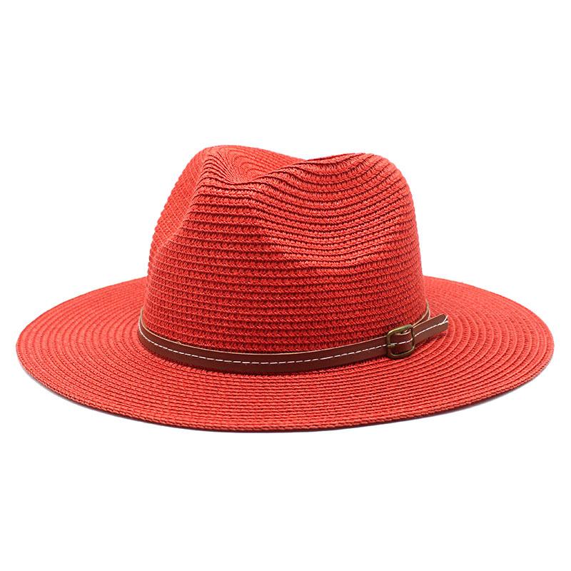 Summer Panama Straw Hat for Men Women, Wide Brim Sun Cap Beach Vacation, UV Protection Travel Hat