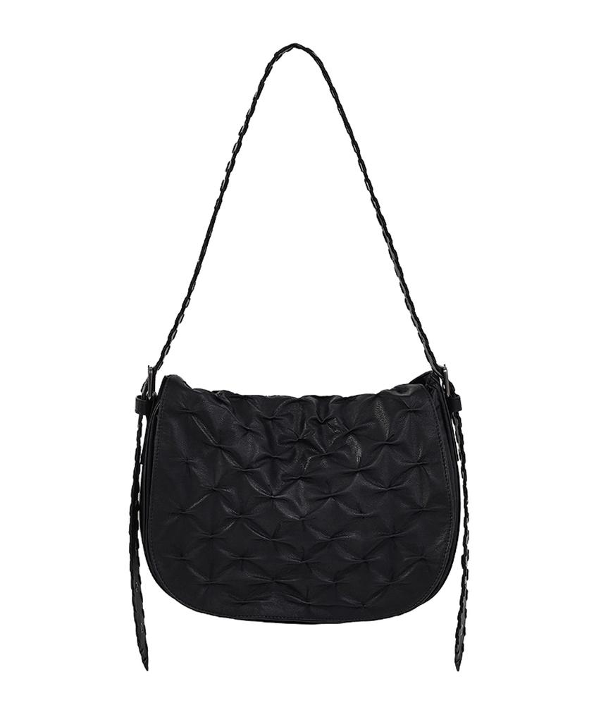 Negative Three Wrinkled Hobo Bag_Black