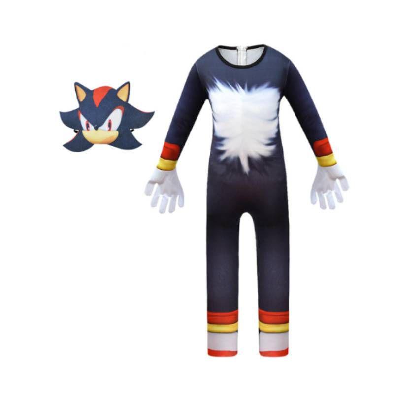 

Supersonic Hedgehog Costume For Kids Anime Cosplay Jumpsuit With Mask And Gloves 130