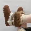 Mao Mao boots snow boots winter thick-soled retro piled cute Mori Mao tube heightening niche warm cotton shoes
