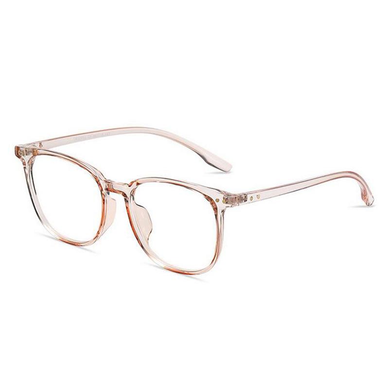 0 -0.5 -0.75 To -4.0 Anti Blue Light Transparent Gray Frame Square Myopia Glasses Rivet  Minus Degree Prescription Spectacle