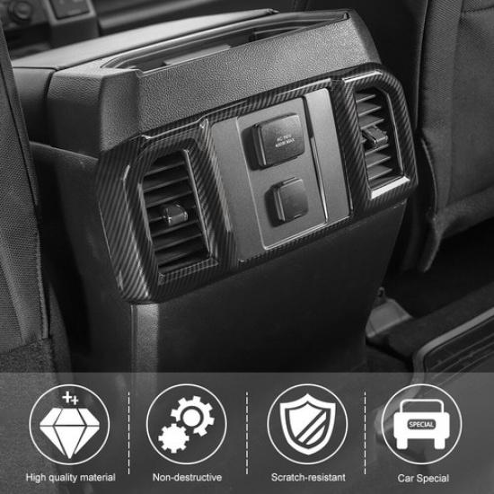 Carbon Fiber Inner Rear Ac Air Vent Outlet Cover Trim For Ford F150 2015-