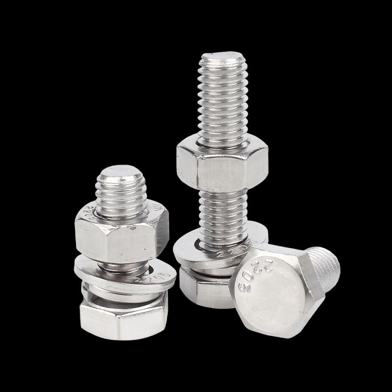 GUWANJI 304 Stainless Steel Hex Head Bolt, Nut & Washer Set