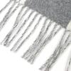 Pristine HERMES Scarf Bande de Repo Two-tone fringe long dress gray cashmere Used