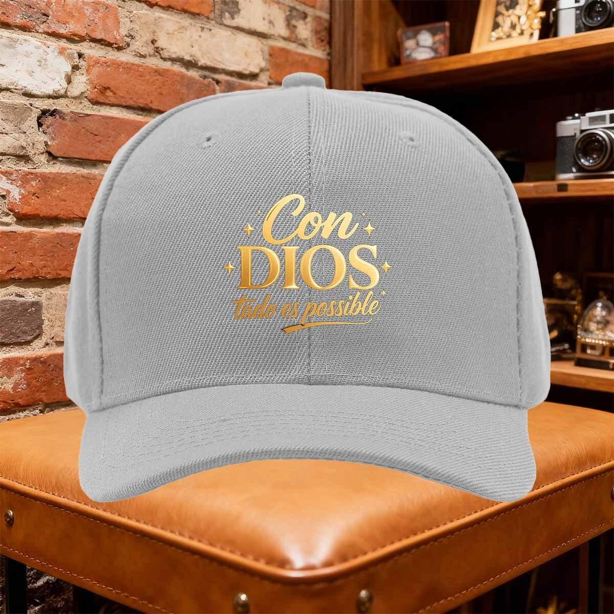 Unisex Baseball Cap Inspirational Con Dios Todo Es Posible Baseball Cap Trucker Cap Adjustable Outdoor Sports() 1pc