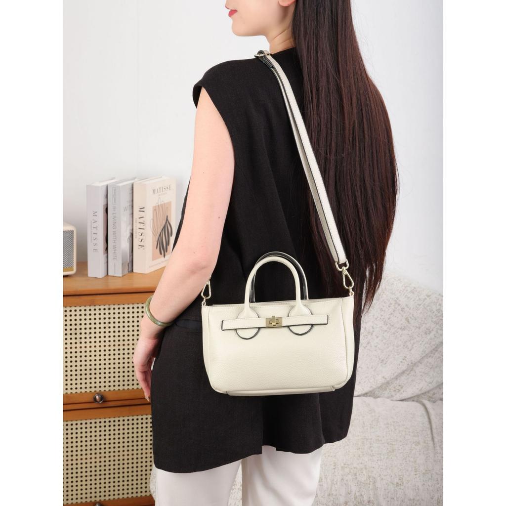 Damenhandtasche aus Rindsleder Einzelne Schulter Umhängetasche Vielseitige Damentasche Modisch Mehrfachfächer Großes Fassungsvermögen Praktische Tasche Weich