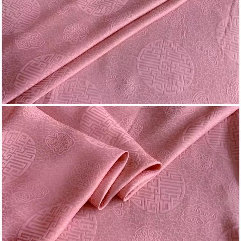 17 Ohm Silk Fabric Traditional Chinese Jacquard Silk Cotton Charmeuse Crepe Tissu Fabric for Sewing Cheongsam Cloth Width 114cm