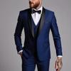 Abito da uomo a tre pezzi slim fit in stile coreano, per occasioni business casual, matrimoni ed eventi formali