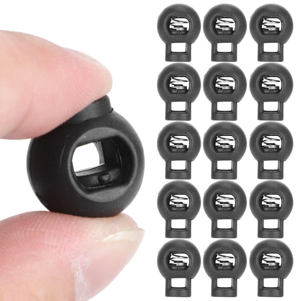 300pcs Single Hole Cord Locks Ball Shape Toggle Stopper Lanyard Spring Clip Luggage Accessories