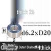 Außen-Ø 20mm Aluminiumlegierung Flache Unterlegscheibe Abstandshalter mit M6/M8/M10/M12 Innenloch - Metallwellenbuchse Isoliersäule.
