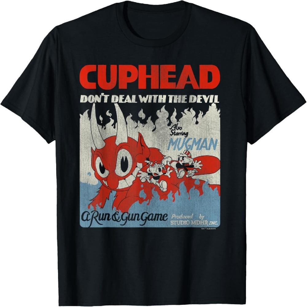 Cuphead Starring Mugman Run And Gun The Devil T-Shirt S чёрный